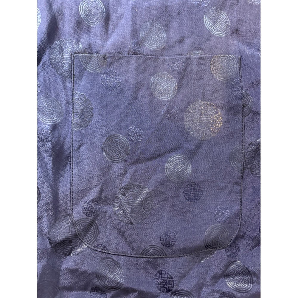 BUNGY GIRLS Blue Tang Jacket Sz XL Frog Button Medallion Jacquard Chinoiserie - Picture 11 of 12